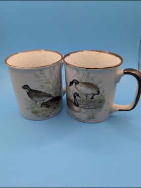 Vintage 1970s Otagiri Japan Wildlife Ceramic Mugs